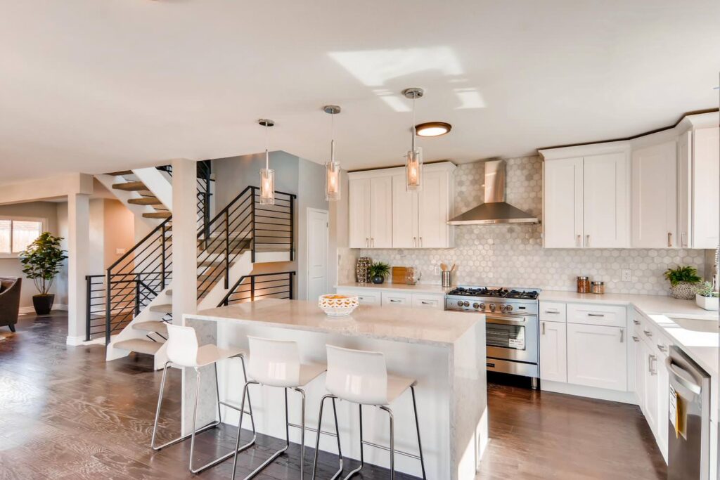 Stone countertop and cabinetry detail