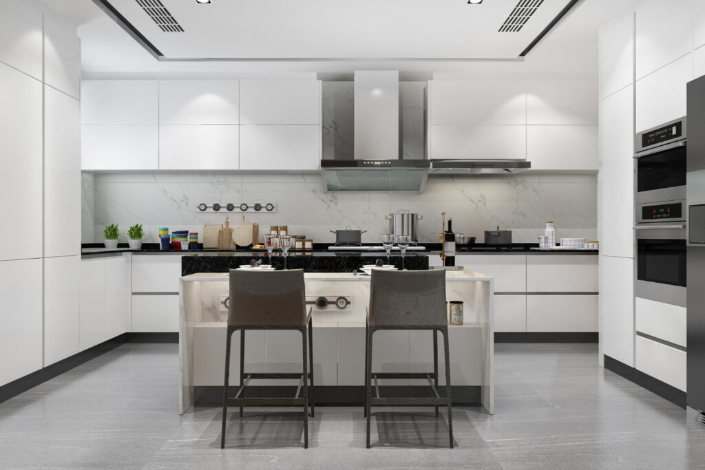 Interior renovation with custom millwork and doors